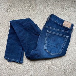 American Eagle High-Rise Jegging Size 6 Medium Blue w/Fade Wash